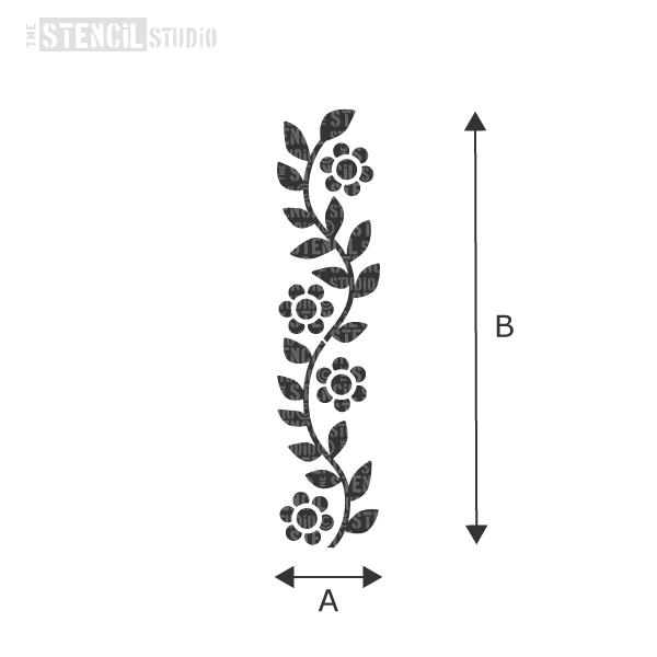 Lilliput Floral Border stencil from The Stencil Studio - choose size from the dropdown box