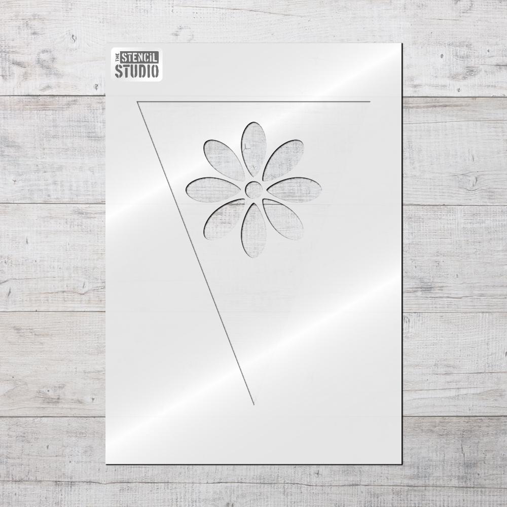 Daisy bunting stencil from The Stencil Studio Bunting collection 