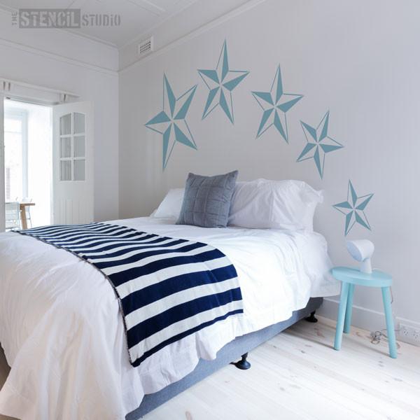 Nautical star stencil from The Stencil Studio - Set of 5 different sized stencils