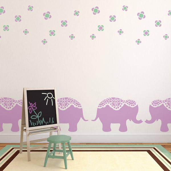 Nellie Elephant Nursery Stencil at The Stencil Studio - Stencil Size XL