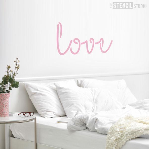 Love Text Stencil from The Stencil Studio - Stencil Size XL