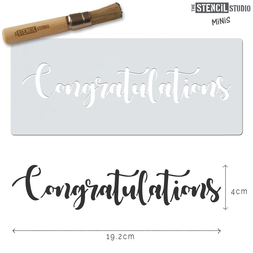 Congratulations text stencil MiNi from The Stencil Studio