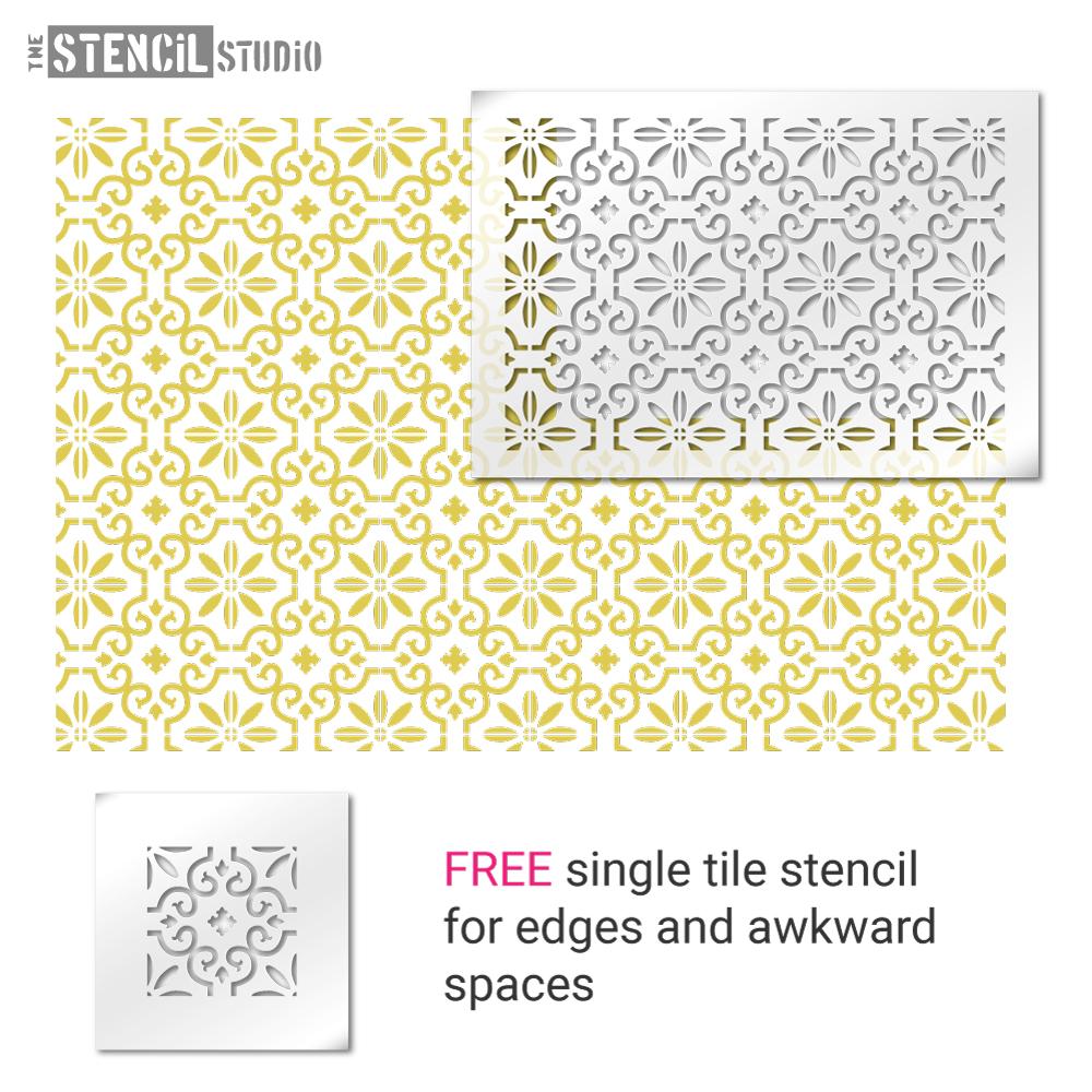 Rissington Tile Repeat stencil from The Stencil Studio Ltd