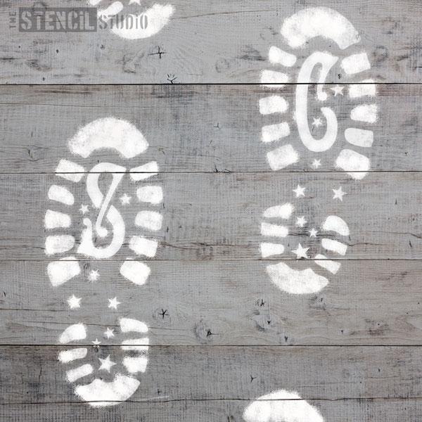 Santa Claus Footprints stencil set - size S