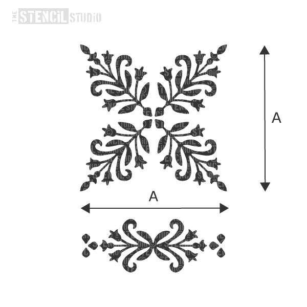 Bessies Block and Border stencil from The Stencil Studio - Choose size from the dropdown box
