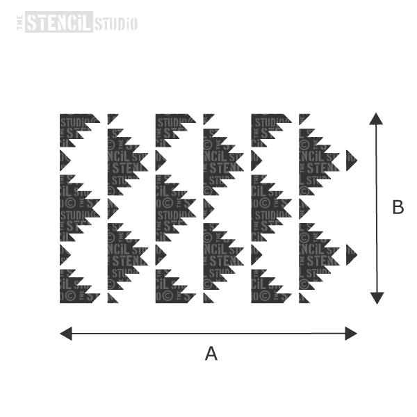 Sawtooth Repeat Pattern Stencil from The Stencil Studio - choose size from the dropdown box