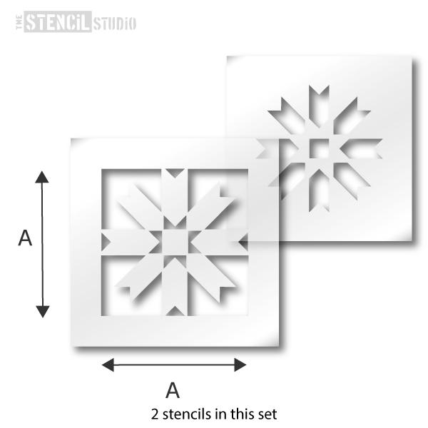 Owlpen tile repeat pattern stencil from The Stencil Studio Ltd - SET OF 2 STENCILS