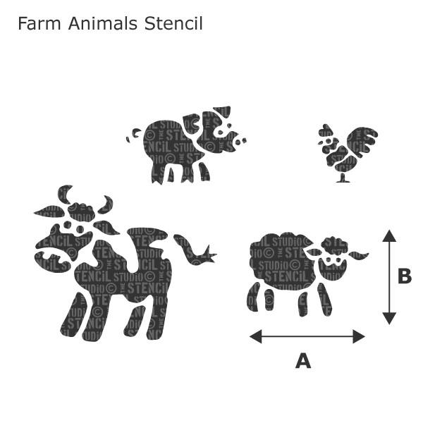 Farm Animals Stencil from The Stencil Studio Ltd 