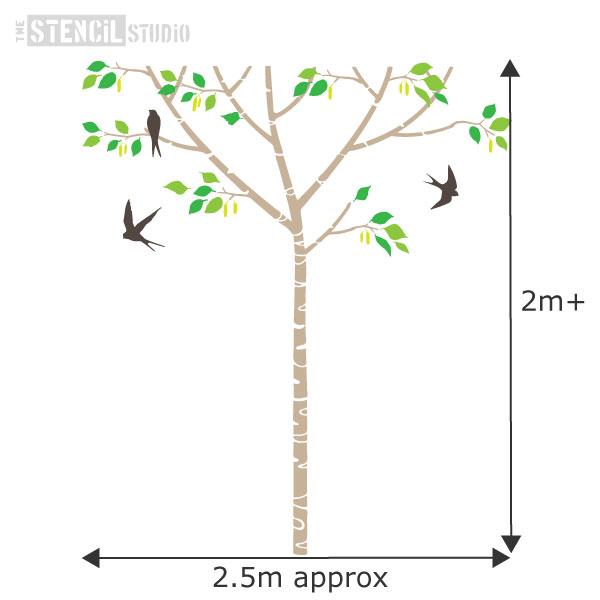 Birch Tree & Swallows Nursery Stencil Pack