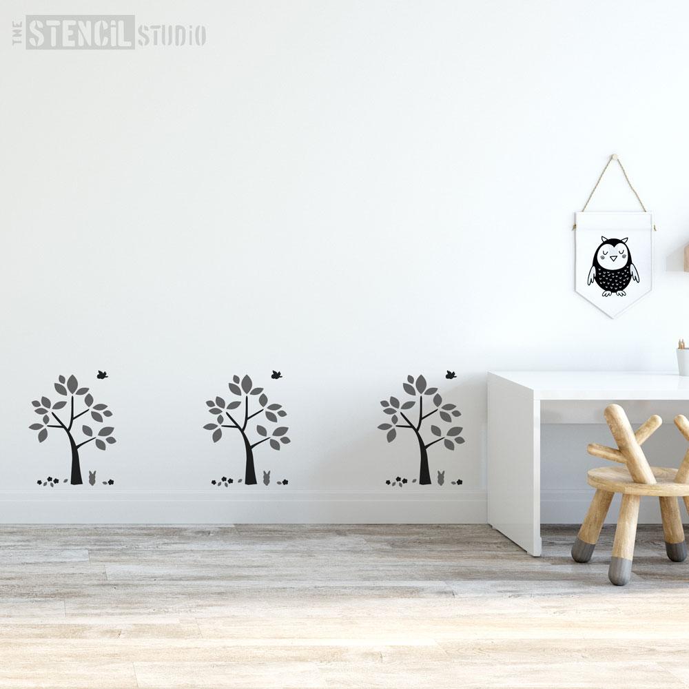 Little Tree & Friends stencil from The stencil Studio - Size S / A4