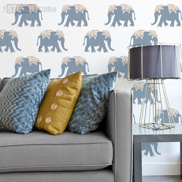 Indian Elephant stencil from The Stencil Studio - Size XS
