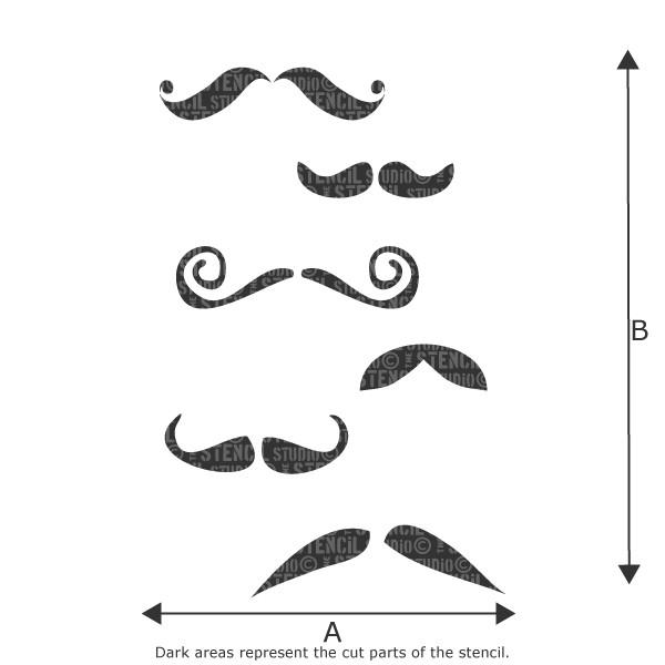 Moustaches Stencil from The Stencil Studio Ltd 