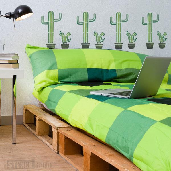 Cactus plants in pots from The Stencil Studio - Size S