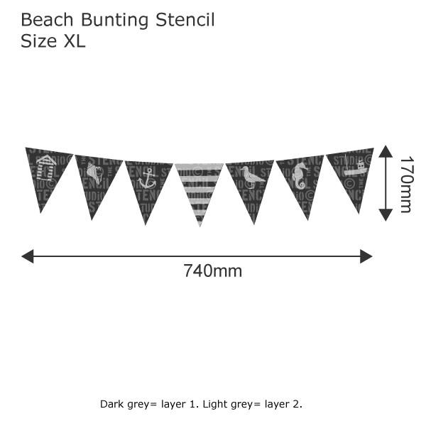 beach bunting stencil from the stencil studio ltd