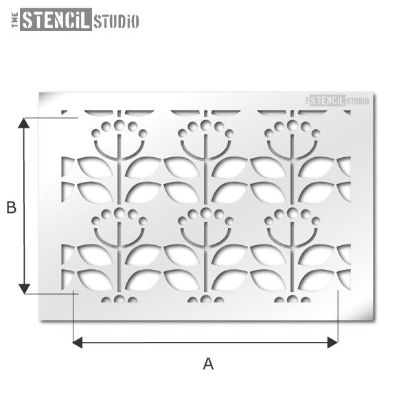 Coombe flower pattern repeat stencil from The Stencil Studio Ltd