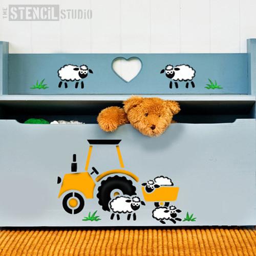 Tractor and Sheep stencil from The Stencil Studio Ltd - Size S