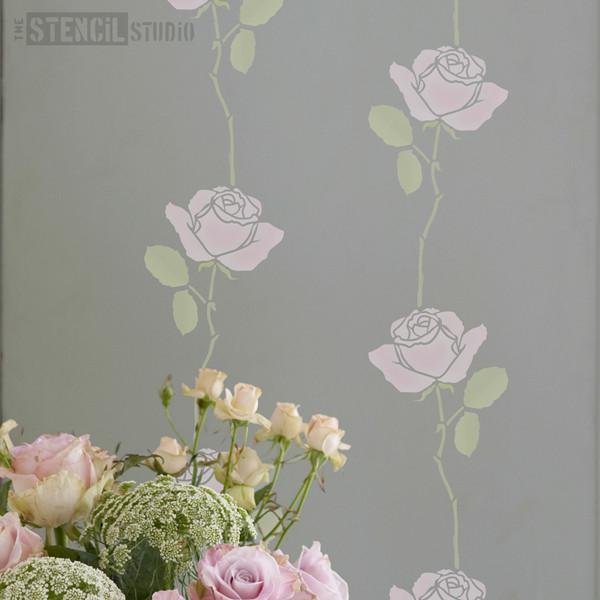 Summer Rose Stem stencil from The Stencil Studio Ltd - Size XS