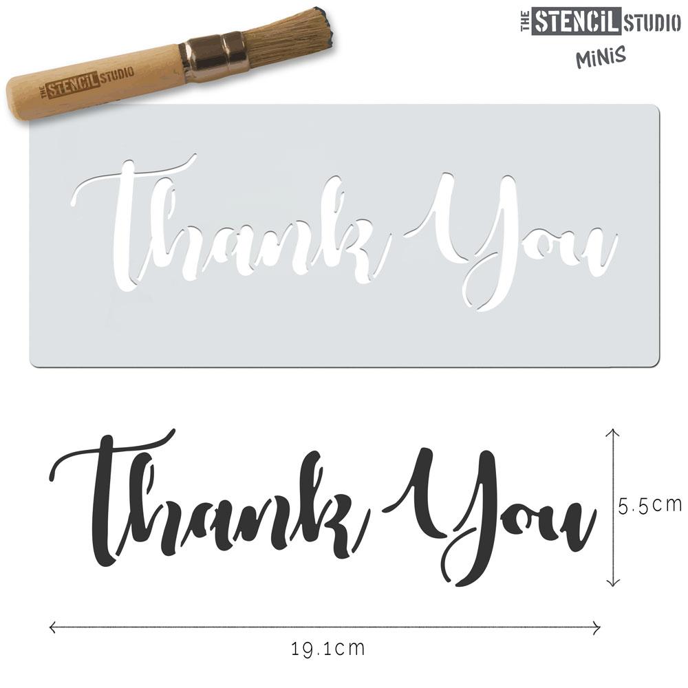 Stencil MiNiS - Thank You text stencil from The Stencil Studio