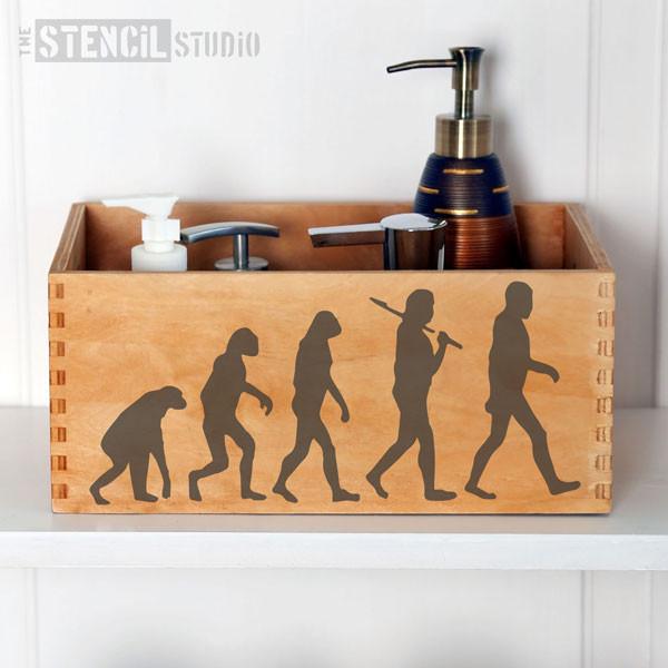 Evolution of Man stencil from The Stencil Studio Ltd - Size S