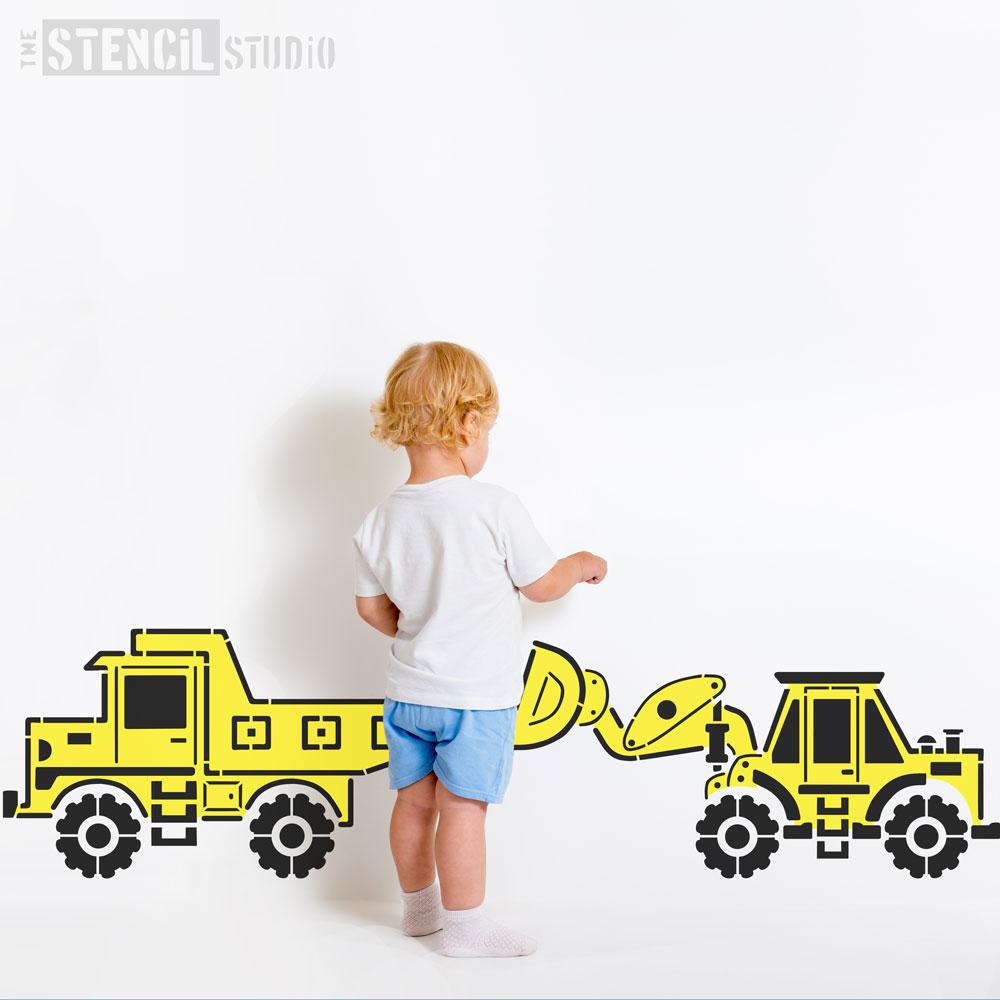 Construction vehicle stencils form The Stencil Studio - Size XL/A1