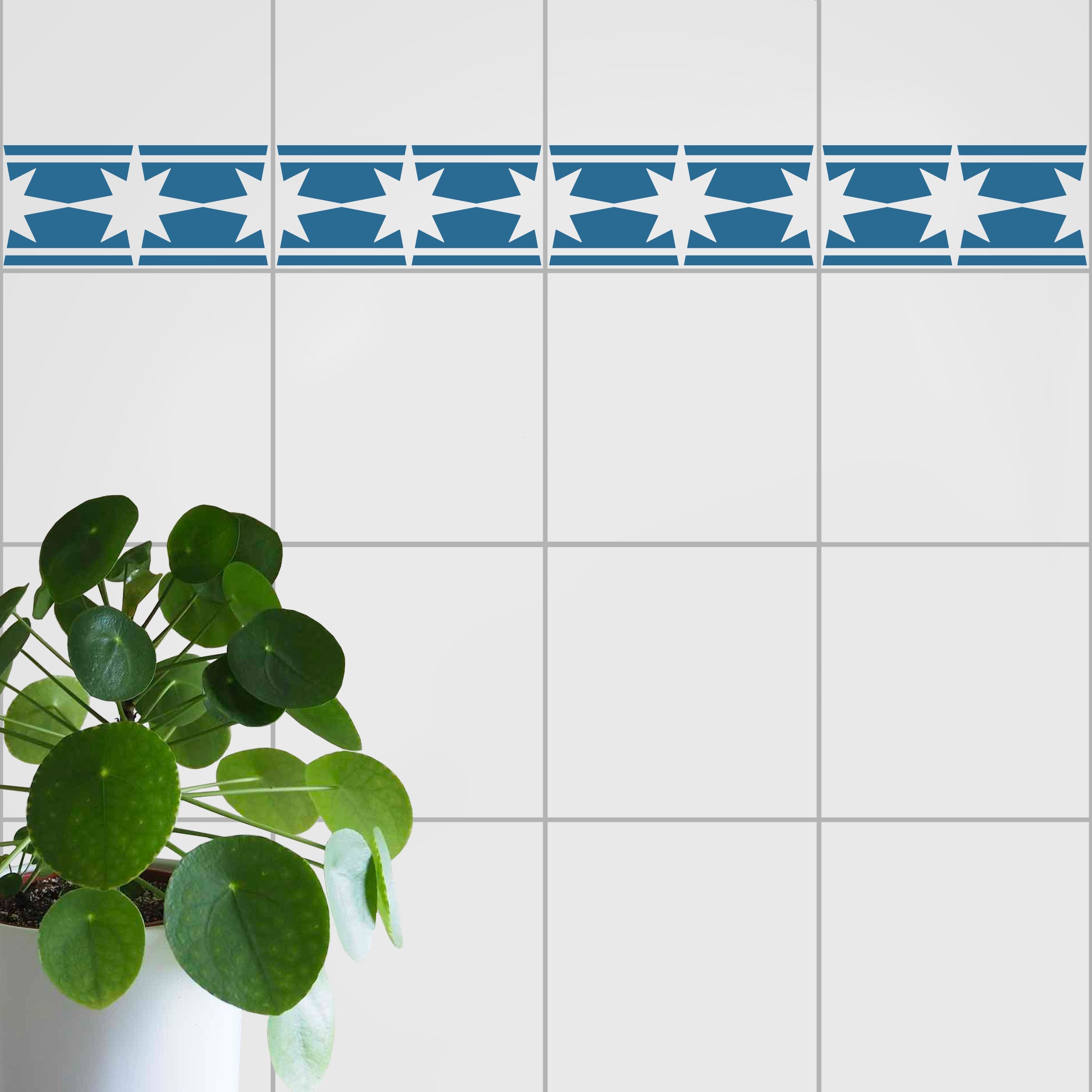 Stow Star Tile Border Stencil - Refurbish old tiles with stencils