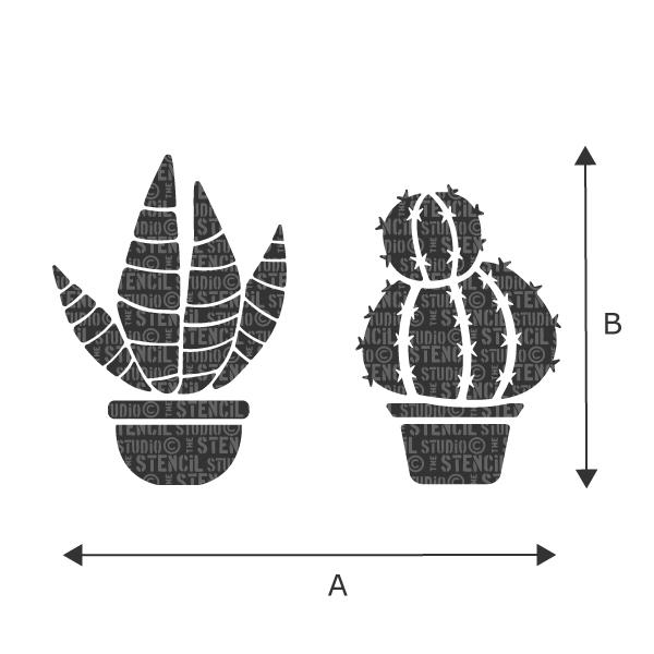 succulent stencil Succulents in pots stencil for walls, fabric and furniture – The Stencil Studio