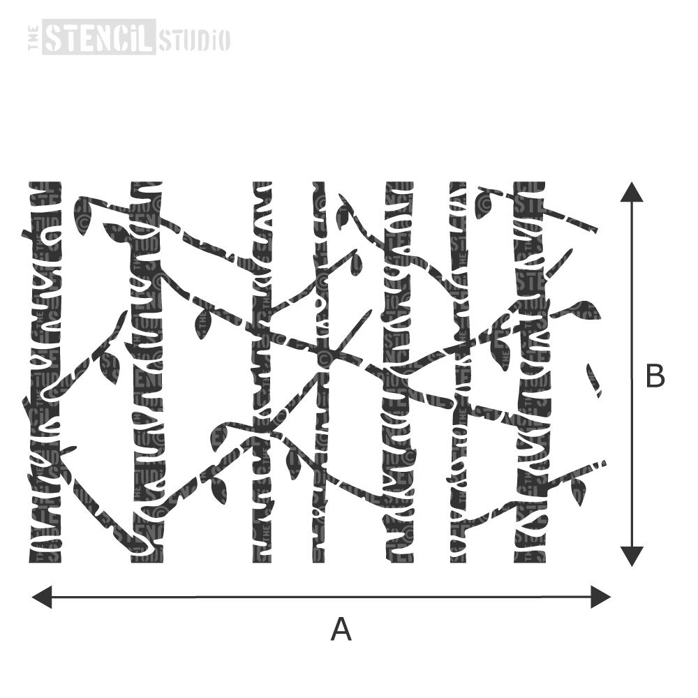 Birch Tree Wallpaper Stencil from The Stencil Studio - see dropdown box for size options