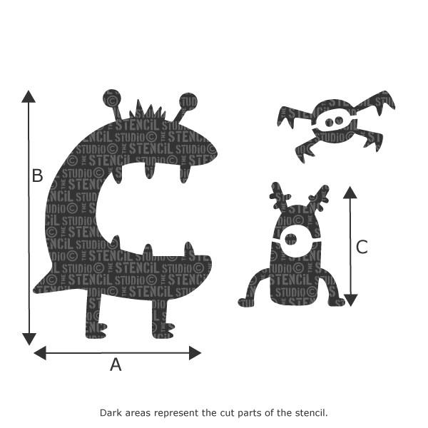 Monsters Stencil The Stencil Studio