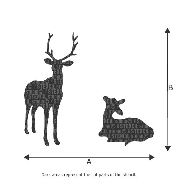 Deer & Fawn stencil from The Stencil Studio Ltd