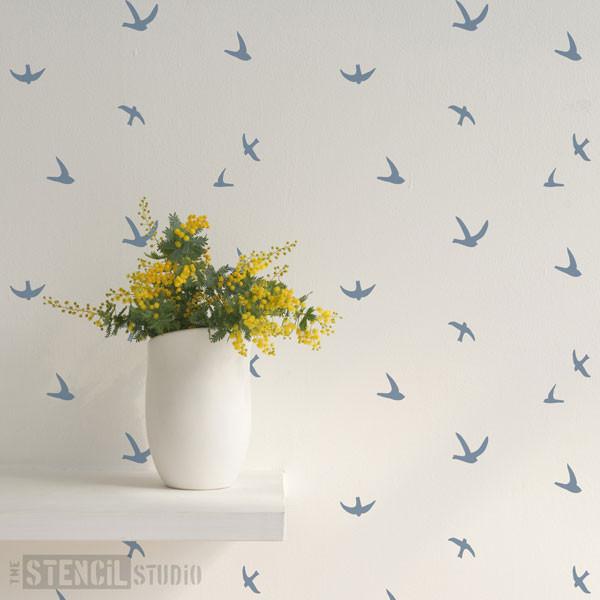 Flight of Swallows stencil from The Stencil Studio Ltd - Size XS