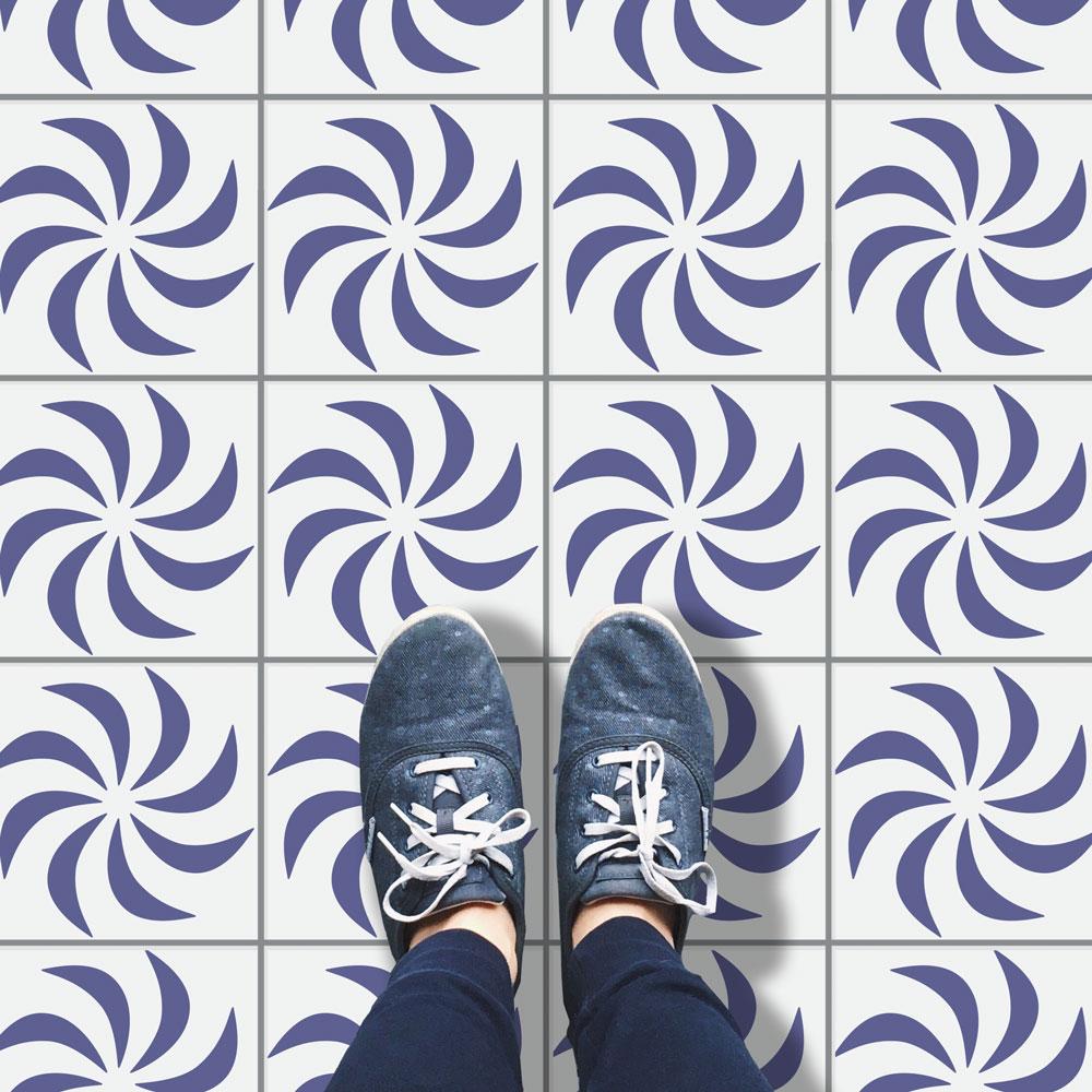 Pinwheel Tile Stencil - Refurbish plain tiles with stencils,11 sizes ...