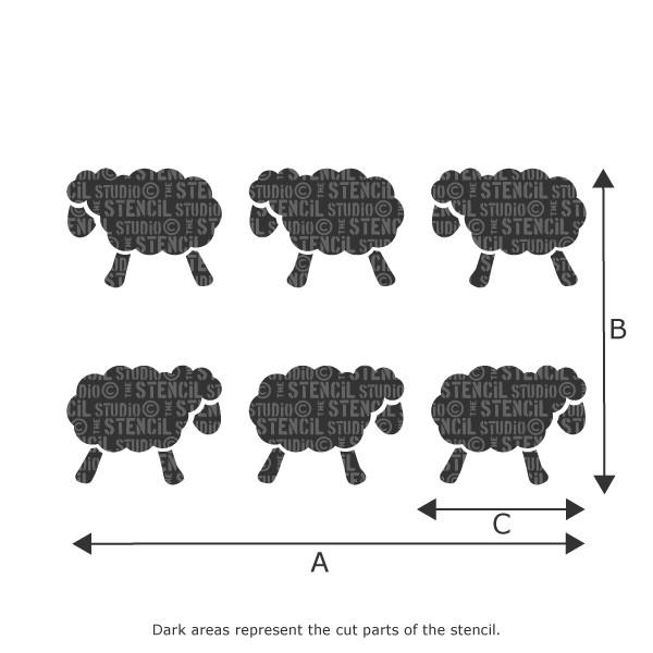 Sheep Border Stencil - Buy reusable wall stencils online at The Stencil ...