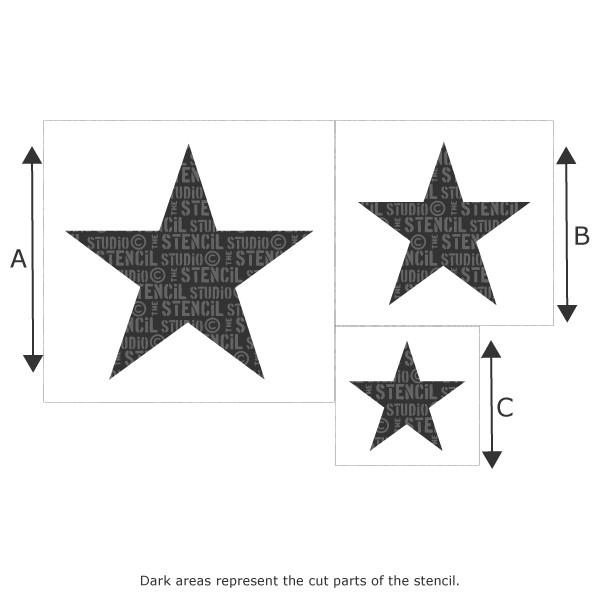 Star stencil set (3 stars) from The Stencil Studio Ltd