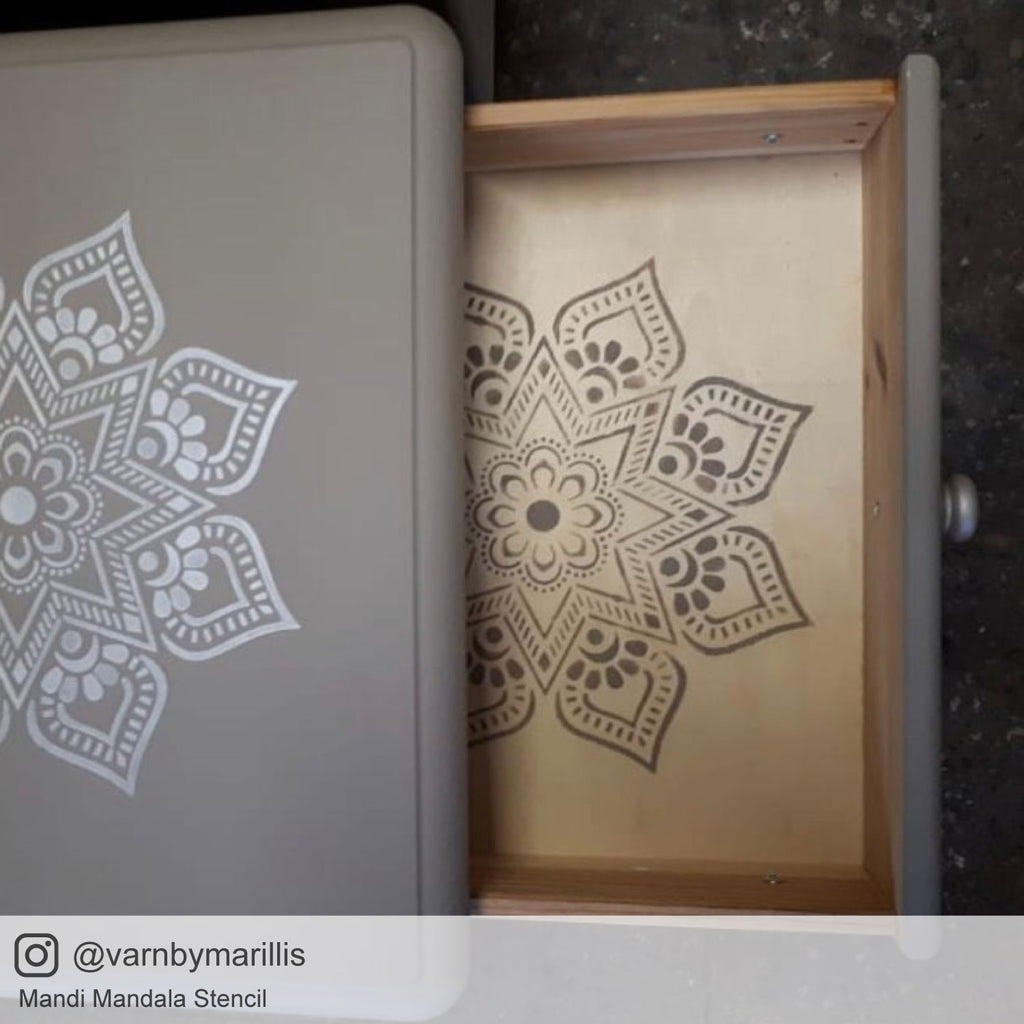 Mandala Furniture Stencil for Upcycling Furniture