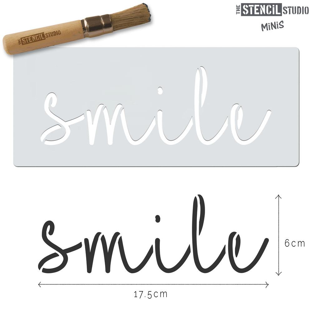 Smile text stencil MiNi from The Stencil Studio