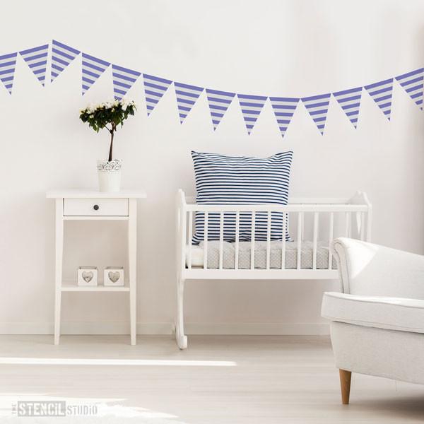 Stripe Bunting stencil from The Stencil Studio mix and match bunting stencils - size XS/A5