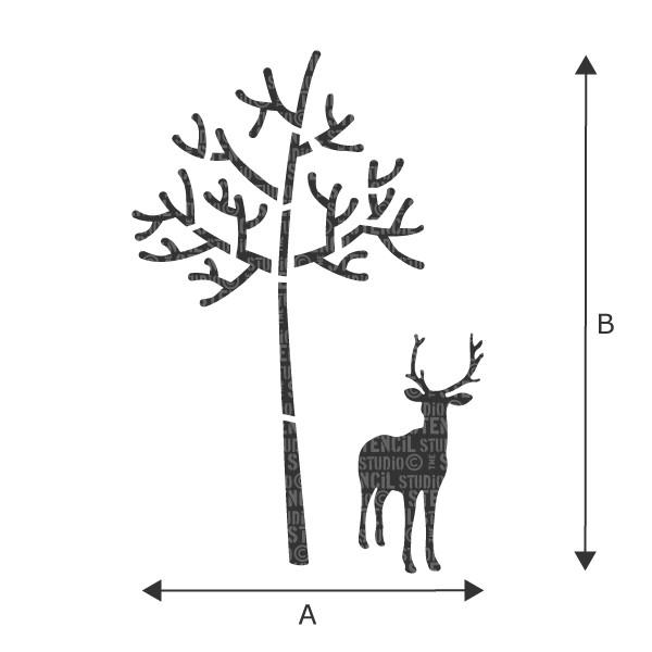 Deer & Tree stencil from The Stencil Studio Ltd 