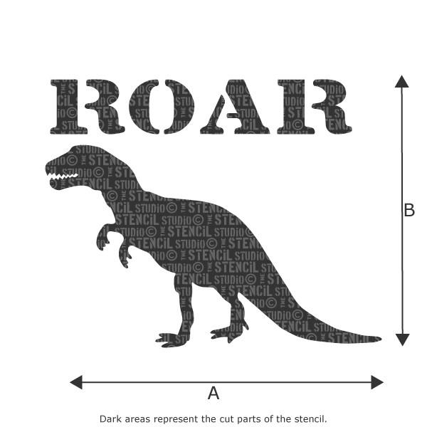 Roar/Dinosaur stencil from The Stencil Studio Ltd