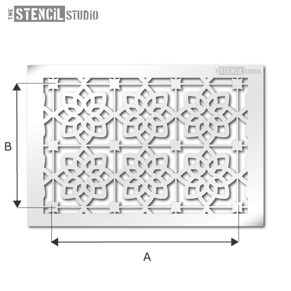 Selsley tile repeat stencil from The Stencil Studio Ltd