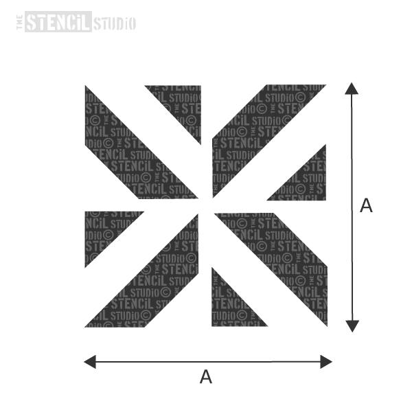 Chevron Cube Motif stencil from The Stencil Studio - choose size from the dropdown box