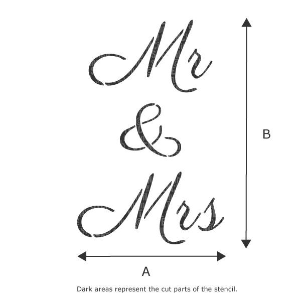 Mr & Mrs text stencil from The Stencil Studio Ltd 