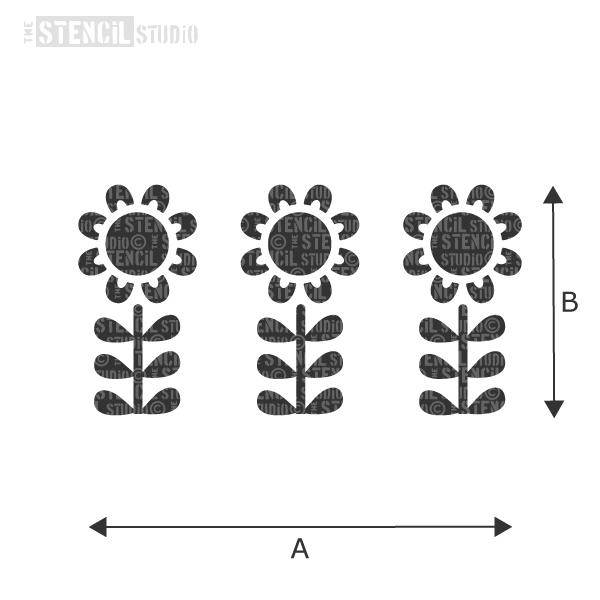 Marjorie Flower Row Stencil from The Stencil Studio - choose size from the dropdown box