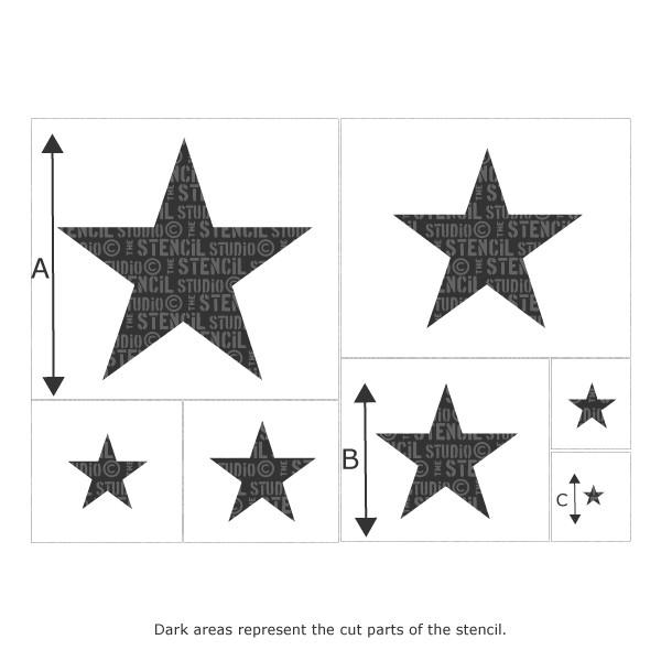 Star set of 7 stencils from The Stencil Studio Ltd