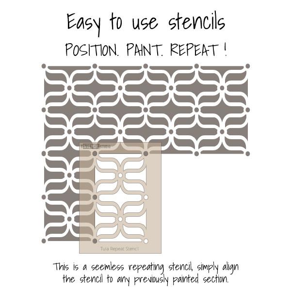 Tula Repeat stencil from The Stencil Studio Ltd - Seemless pattern repeat