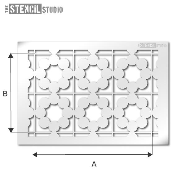 Snowshill tile repeat pattern stencil from The Stencil Studio Ltd