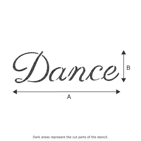 Dance text stencil from The Stencil Studio Ltd 