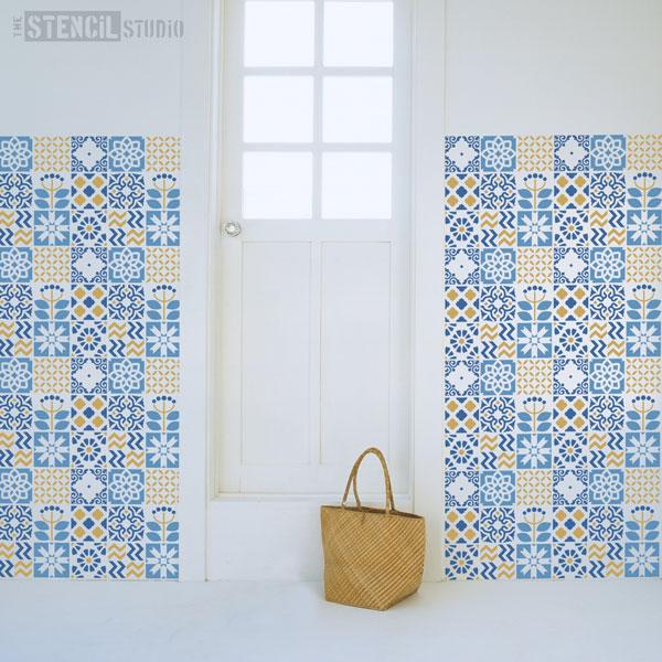 Stroud tile repeat stencil from The Stencil Studio - Size XL