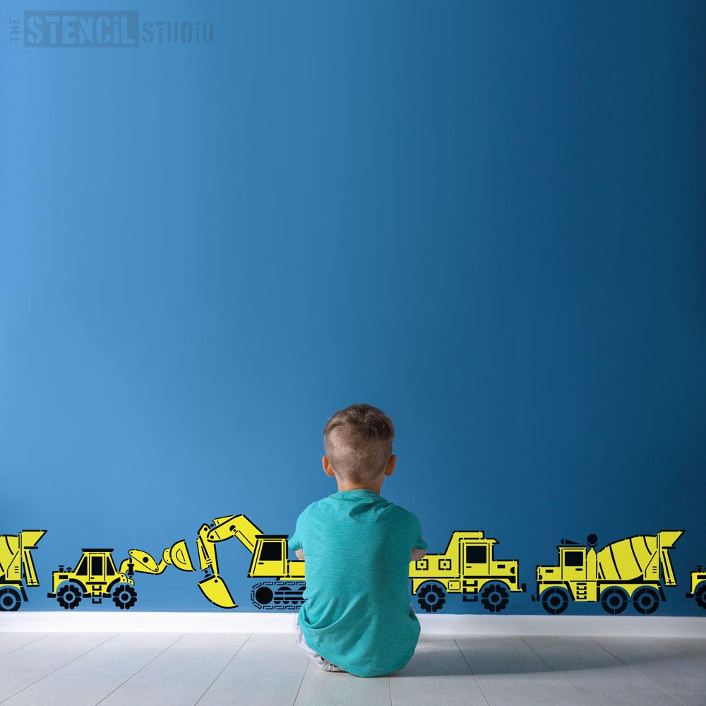 Construction vehicle stencils form The Stencil Studio - Size M/A3