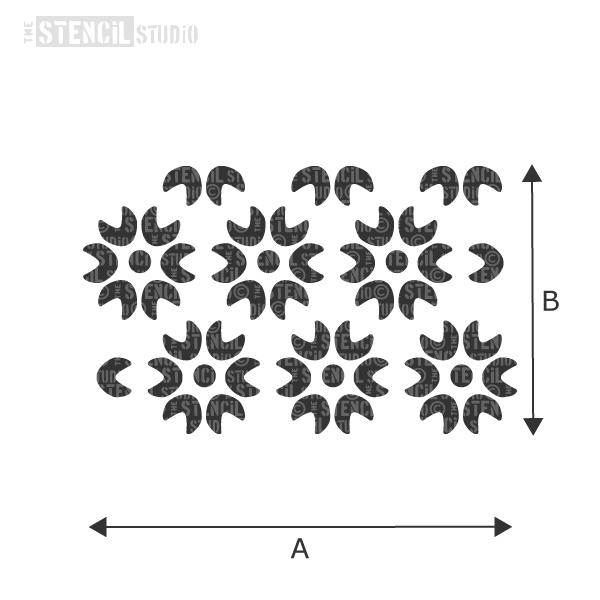 Scallop Flower Repeat Stencil from The Stencil Studio - choose size from dropdown box