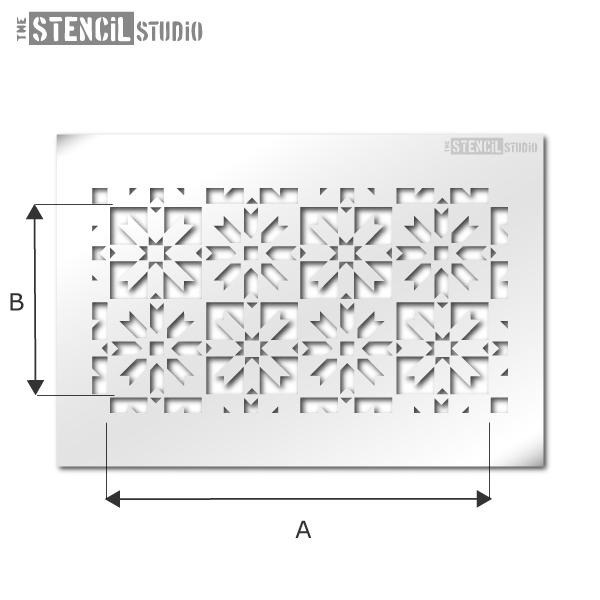 Owlpen tile repeat pattern stencil from The Stencil Studio Ltd